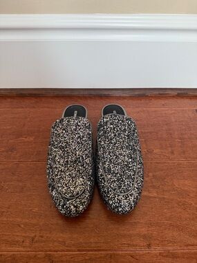 Kenneth Cole Black & Silver Glitter Slip-On Loafers